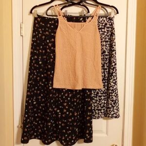 SHEIN 3 Piece Clothing Set , 2 Skirts & Tank Top Size Small
